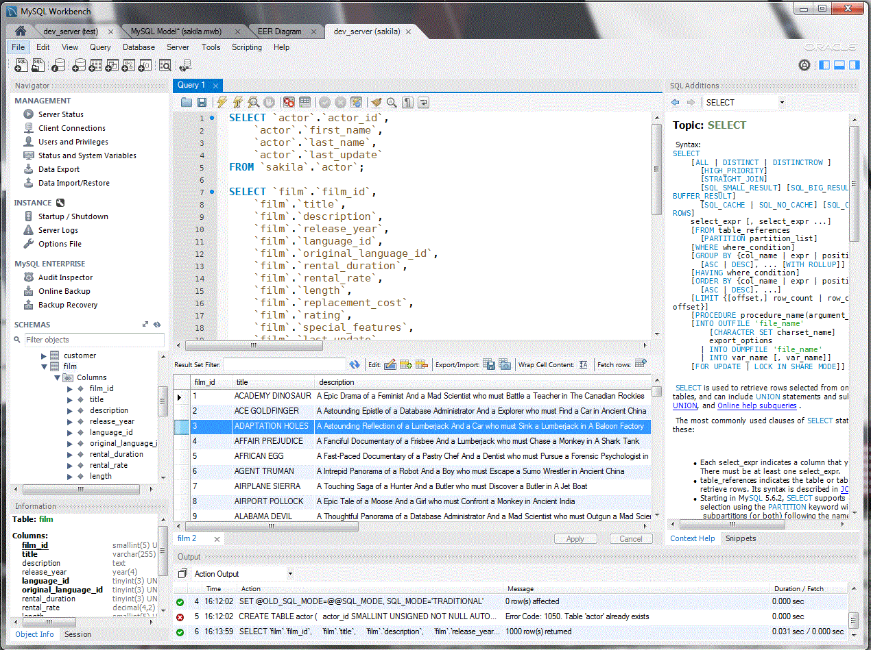 MySQLWorkbench, the official MySQL IDE