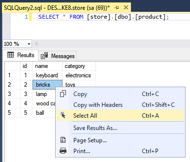 SQL export to CSV command