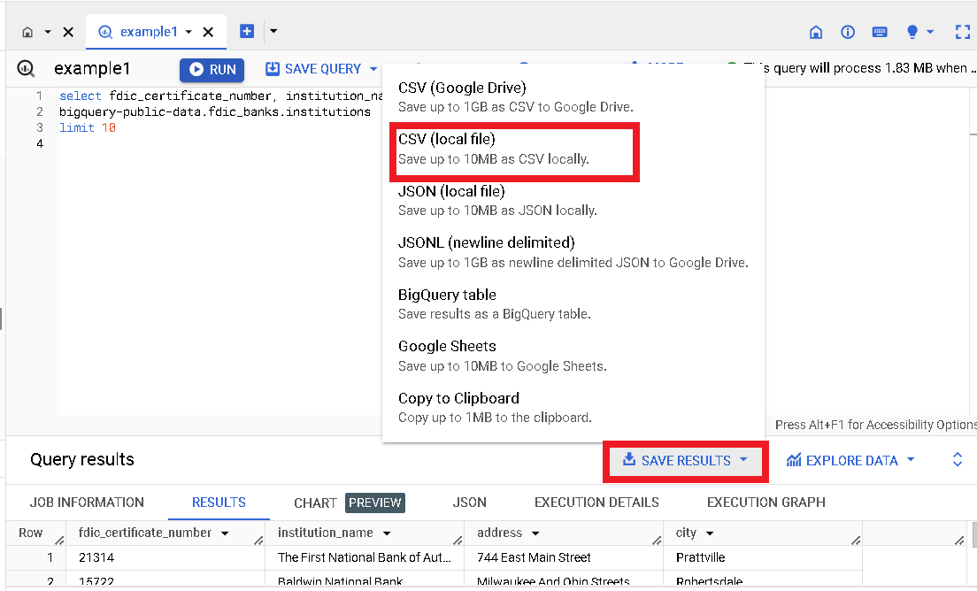 Data Export: From SQL Query to Spreadsheet