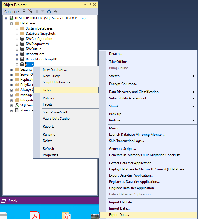 SQL export to CSV command