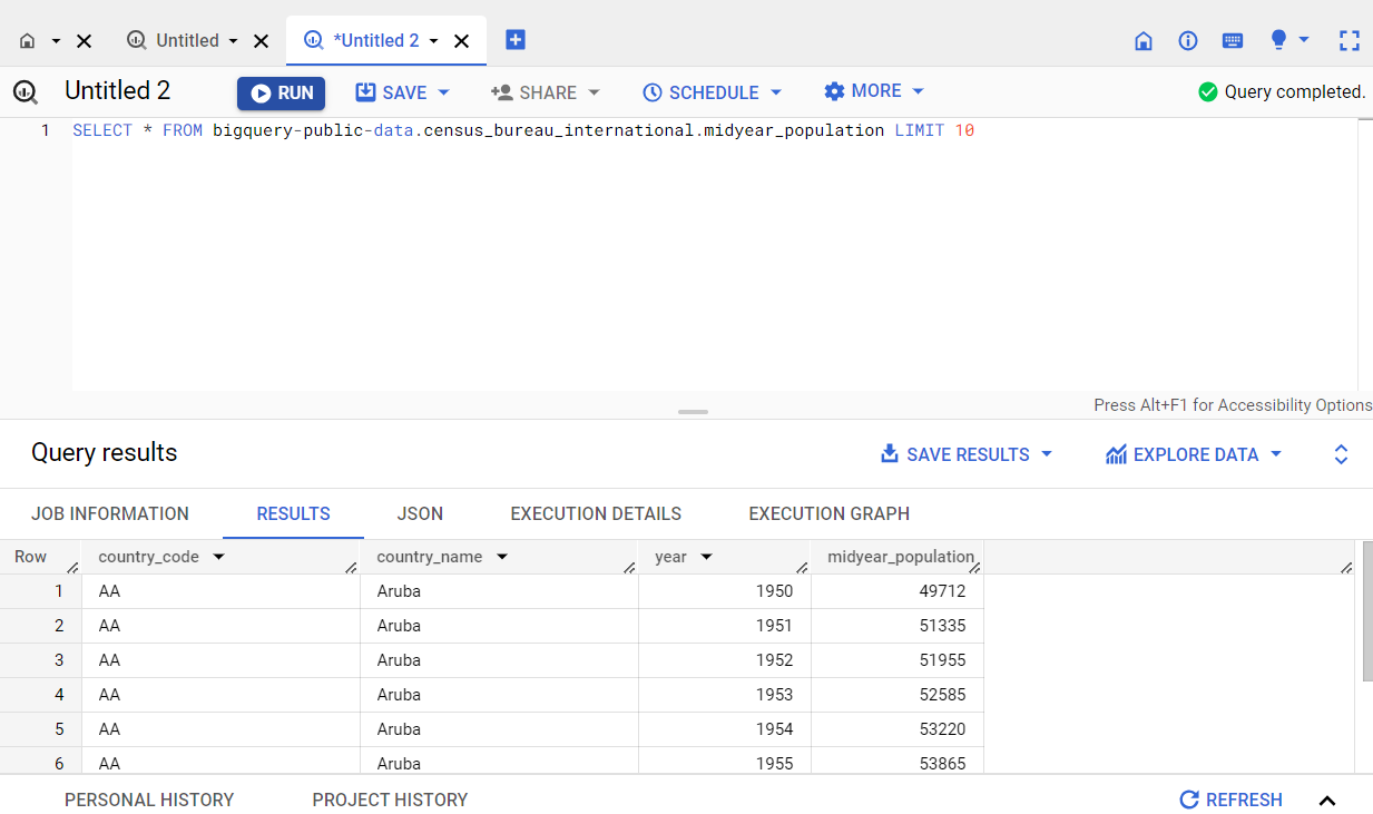 Google BigQuery SQL Syntax