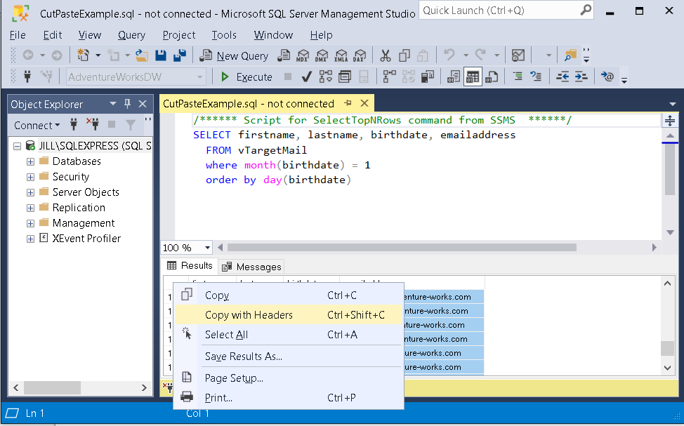 Data Export: From SQL Query to Spreadsheet