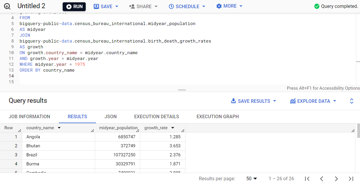 Google BigQuery SQL Syntax