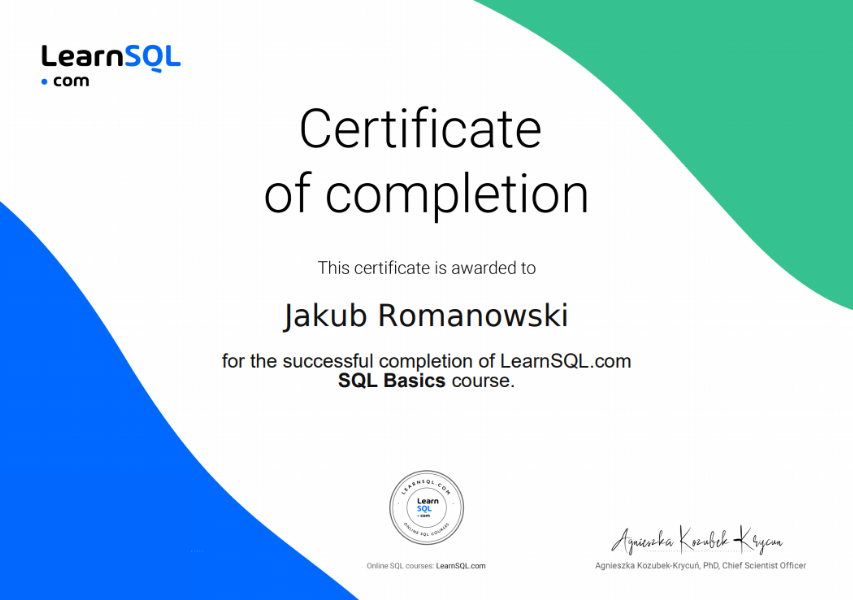 SQL Basics Course... DONE