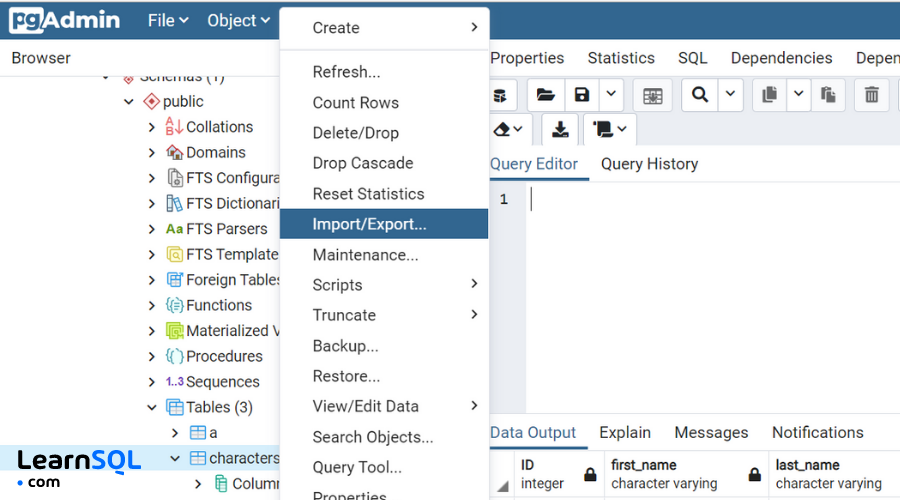 How to Import CSVs to PostgreSQL Using PgAdmin