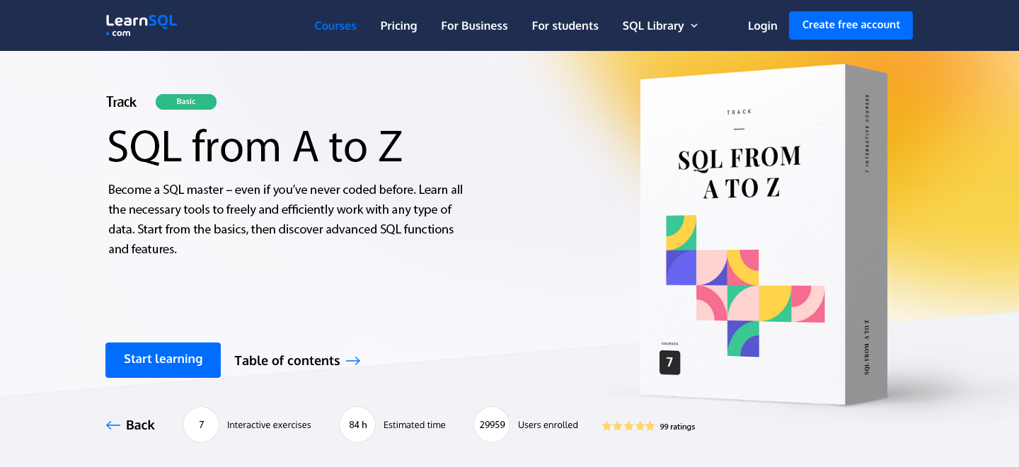 LearnSQL Track of the Season: SQL from A to Z